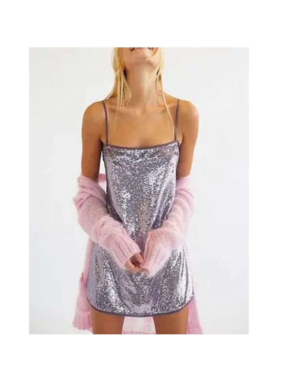 Free People Whimsical Romantic Summer Time to Shine sequins mini dress size xs